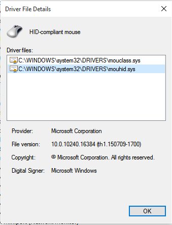 Hid compliant mouse driver update